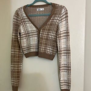 Hollister Small Cardigan Brown Crop